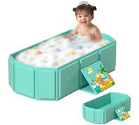 Vasca da bagno pieghevole, vasca per bambini portatile con base non slittata per bambini di età compresa tra 0 e 8 anni, conservazione facile multifunzionale per piccoli spazi, pietra fluorescente.