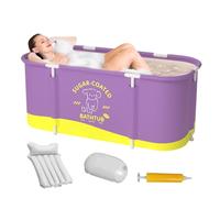 Vasca da Bagno Pieghevole | Vasca Portatile Rinforzata a Grande Capacità | per Immersioni Fredde 115x60x50 cm - per Esterno, Giardino, Terrazzo, Casa, Campeggio, Estate, Nuoto, Lavaggio