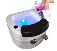 Vasca da bagno portatile in acrilico per pediluvio, pediluvio profondo con massaggio, per pedicure, pedicure, disintossicazione piedi, acqua calda e fredda regolabile, scarico automatico