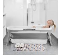 Vasca da bagno portatile per adulti, extra large, pieghevole, 142,2 cm, design ergonomico per il massimo relax e il bagno ghiacciato, ideale per piccoli spazi, vasca da bagno pieghevole rapida e senza