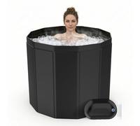 Vasca da bagno portatile per adulti, vasca da bagno pieghevole da 319 litri per spa calda e bagno di ghiaccio, vasca di recupero per bagno di ghiaccio per adulti, vasca da bagno di ghiaccio e vasca da