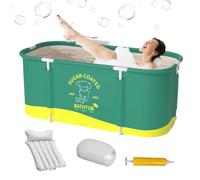 Vasca da Bagno Portatile per Box Doccia | Pieghevole e rinforzata, capiente - 115 x 60 x 50 cm Vasca per Acqua Calda e Fredda,Per casa, campeggio, esterno, giardino, terrazza, piscina, estate, lavaggi