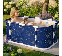 Vasca da bagno portatile pieghevole per ghiaccio/caldo, grande vasca da bagno per la casa, vasca da bagno indipendente per doccia, spa calda e terapia dell'acqua fredda