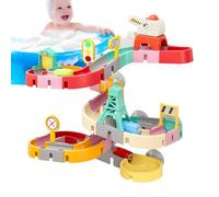 Vasca da bagno - Puzzle scorrevole, gioco colorato | Set da gioco per vasca da bagno per bambini, scivolo con ventosa, sistema a sfera a cascata per bambini e bambini in età prescolare, interattivo
