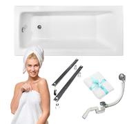 Vasca da bagno rettangolare Talia 100x70 Besco set 4 in 1