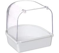 Vasca da bagno trasparente per uccelli e pappagalli, vasca da bagno da bagno, box doccia da appendere per uccellini, pappagallo, bianco, bel design