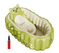Vasca da viaggio gonfiabile per bambini - piscina pieghevole con pompa ad aria, accessorio per doccia portatile | Design leggero, tema della casa per le vacanze, facile funzionalità di inflazione per