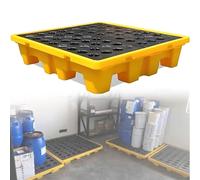 Vasca di contenimento Anti-sversamento a Tenuta stagna con Griglie - Piattaforma modulare di prevenzione dei fusti di Petrolio per la Gestione di liquidi pericolosi(60 * 60 * 15cm)