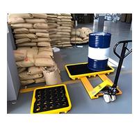 Vasca di contenimento industriale da 90 l, in polietilene, con piattaforma di scarico a prova di perdite, per garage/cantina, 130 x 68 x 17 cm, soluzione essenziale per kit di fuoriuscita