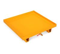 Vasca di Contenimento per Fuoriuscite con Scarico, Pallet Modulare Industriali, Grande Vasca di Raccolta Olio per Magazzini e Officine(Yellow,65 * 65/25.6 * 25.6)