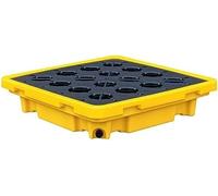 Vasca di Raccolta fuoriuscite impilabile con Foro di Scarico - Piattaforma per Fusto in polietilene 67x67x15cm, Adatta per Uso Industriale e Domestico, Soluzione per Il Controllo delle Fuori