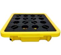 Vasca di Raccolta modulare con Funzione di drenaggio - Piattaforma Industriale impilabile Adatta a fusti di Petrolio, Garage e cucine (68x68x15 cm) - Soluzione sicura ed Efficace per la gest