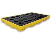 Vasca di Raccolta modulare per fuoriuscite di Petrolio: Piattaforma impilabile di Livello Industriale con Scarico, Misura 130x68x15 cm, Adatta a Garage, cucine, fabbriche, ECC., può contener