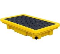 Vasca di Raccolta per fusti di Petrolio impilabile e Resistente: Una Piattaforma modulare in plastica con Scarico per la Raccolta di fusti di Petrolio e fuoriuscite. Misura 36x66x12 cm ed è