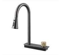 Vasca Doppia Lavello da Cucina Rubinetto Grigio Canna di Fucile Rubinetto A Cascata Volante 304 Acciaio Inox Accessori per Lavello da Cucina Dispersore di Cucina