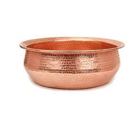 Vasca For Pediluvio In Ottone/rame Martellato A Mano - Bacinella Rotonda For Immersione Dei Piedi Della Pancia, Da 39 Cm/42 Cm, For Spa Domestica, Pedicure E Relax(B-42CM)