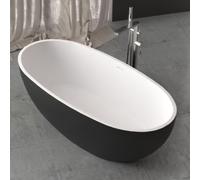 Vasca Free Standing Hulhule in Art Stone Colore Nero e Bianco Opaco Lullaby - CONFEZIONE: 1 pz.