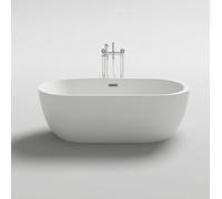 Vasca freestanding bianca 170x80x58 cm vasca da bagno centro stanza moderna |528