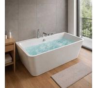 Vasca Freestanding Idromassaggio in Acrilico con 8 Air Jet e Luce LED - CONFEZIONE: 1 pz., Misure: 170x75x58 cm
