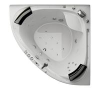 Vasca idromassaggio angolare Jet-Line cascata perimetrale LED RISCALDAMENTO S...