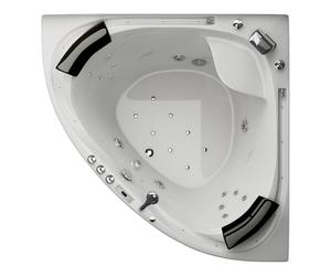 Vasca idromassaggio angolare Jet-Line cascata perimetrale LED RISCALDAMENTO S...