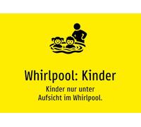 Vasca idromassaggio: bambini - bambini solo sotto la supervisione nella vasca idromassaggio. - Cartello in alluminio A3: 420 x 297 mm, con grafica e testo