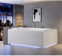 VASCA IDROMASSAGGIO DA BAGNO 190X135 -4 POSTI RISCALDATA LED BLUETOOTH 31 GETTI