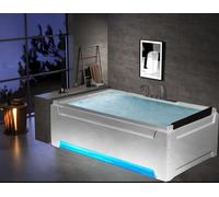 VASCA IDROMASSAGGIO DOPPIA BAGNO 185X125 24IDROGETTI RISCALDATA + LED BLUETOOTH