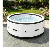 Vasca idromassaggio gonfiabile con riscaldatore da 2500 W e 150 getti d'aria, spa portatile a risparmio energetico, adatta per piccoli bagni e giardini, include copertura isolante e filtro