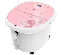 Vasca idromassaggio per pediluvio, massaggiatore per piedi, secchio per piedi, disintossicante e disintossicante, con 6 rulli massaggianti, rosa per perseguire la felicità