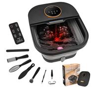 Vasca idromassaggio pieghevole per piedi con calore e massaggiatore, bolla, controllo della temperatura, telecomando, touchscreen, pietra pomice, pedicure, spa per piedi per rilassarsi, regalo per