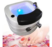 Vasca idromassaggio portatile, pediluvio massaggiante con pedale regolabile, luci LED colorate, acqua calda e fredda, scarico automatico per relax e cura dei piedi