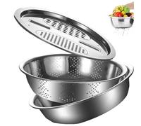 Vasca in acciaio inox con lavaggio degli pneumatici, filtro multifunzionale, taglia verdure, elicottero, lavatrice, cesto di scarico della cucina, set da 3 pezzi per una preparazione efficiente dei