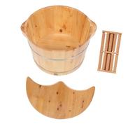 Vasca Pediluvio in Legno Coperchio, Secchio Casa Capiente | Colore Kaki, Facile da Pulire, Non Perde Acqua e Non Assorbe, Massaggiatore per Piedi