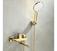 Vasca per doccia mixer tocco a parete montato in oro vano da bagno vasca da bagno miscelatore con doccia 180 rubinetto girevole LWX