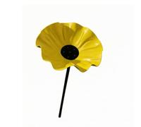 Vasca per Impollinatori Artigianale, Giallo | Centro Nero Traforato, Abbeveratoio per impollinatori Forma di Fiore, Compatto, Fiore con Vaschetta, Fioriere