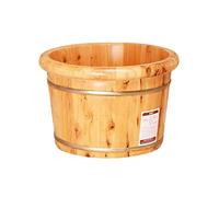 Vasca per pedicure in legno massaggio, vasca per pedicure, spa, massaggio, pedicure, pedicure, barili per pediluvio domestico, con coperchio con M per perseguire la felicità