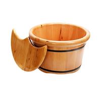 Vasca per pedicure in legno massaggio, vasca per pedicure, spa, massaggio, pedicure, pedicure, barili per pediluvio domestico, con coperchio con M per perseguire la felicità