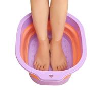 Vasca per pedicure portatile, pieghevole, a prova di perdite, pediluvio pieghevole con punti di massaggio da 10 l e tamponi, vasche multiuso per auto, casa e
