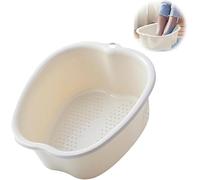 Vasca per pediluvio per pediluvio, extra large, vasca da bagno per pedicure, trattamento spa a casa, pedicure e massaggiatore per rimuovere la pelle morta (bianco, 1 pezzo)