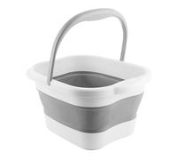 Vasca per pediluvio pieghevole per piedi in ammollo, vasca idromassaggio con manico, multifunzione, pieghevole, per bagno di casa, grigio e bianco, S