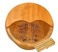 Vasca per piedi, Accessori da bagno Vasca da piede, Massaggio Barilotto del piede, acupoint sauna barile di legno