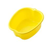 Vasca per piedi grande, in plastica, portatile, per pediluvio, per unghie e caviglie gialla, 37,3 x 33 x 15 cm