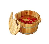 Vasca per piedi in legno con coperchio, vasca per piedi in legno massello per massaggi spa a casa, ciotola per pedicure per la cura dei piedi, barile per pediluvio e barili per pedicure