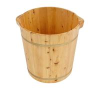 Vasca per piedi in legno di cipresso, classica vasca per il relax e la cura dei piedi, vasca per piedi in legno naturale, ideale per sauna e spa domestica, colore legno (36,5 x 40 cm)