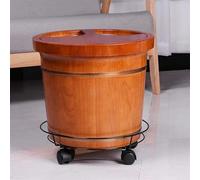 Vasca per piedi in legno per pediluvio/pediluvio barile in legno massello di rovere mobile universale ruota con copertura perline massaggianti vasca per massaggio ai piedi, massaggio, massaggio, spa,
