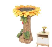 Vasca Per Uccelli A Forma Di Girasole - Mangiatoia Per Animali Selvatici Da Giardino, Ciotola Per Acqua E Fiori In Resina | Supporto Per Scultura Per Esterni Per Giardino, Prato, Patio, Decorazione Ru