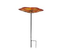 Vasca per Uccelli a Forma di Stazione di Abbeveraggio in Metallo da 63 cm | Mangiatoia per Uccelli da Esterno con Picchetto per Colibrì Farfalle Giardino Cortile Terrazzo Fattoria
