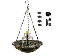 Vasca per uccelli con fontana solare, lunghezza catena 40 cm, pompa 7 V CC, 1,4 W, flusso 190 l/h, irrigatore resistente alle intemperie | Accento per attirare fringuelli di , per giardino