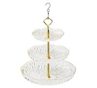 Vasca per uccelli da appendere per esterni, vassoio decorativo a 3 livelli per esterni, vaschetta decorativa per uccelli da giardino, a forma di S, ciotola per cibo e acqua per decorare prato e